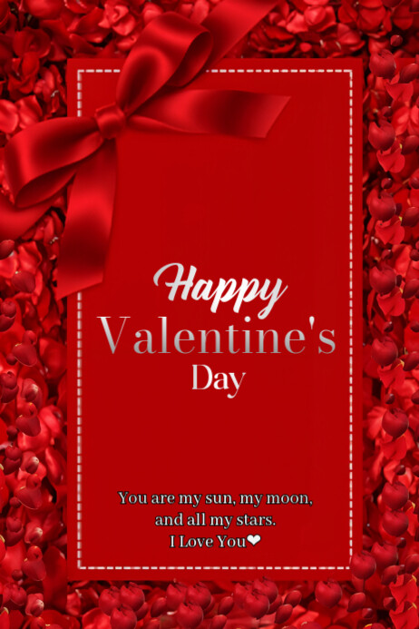 Red Joyful Happy Valentine's Day Poster Template | PosterMyWall