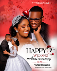 Red Joyful Happy Wedding Anniversary Design Template  Instagram Portrait