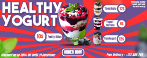 Red Joyful Healthy Yogurt Menu Discount 2024 Twitch Profile Banner template
