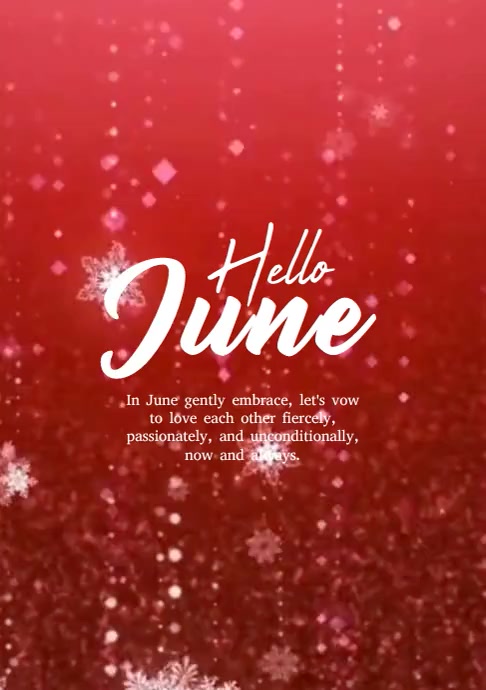 Red Joyful Hello June A4 Template | PosterMyWall