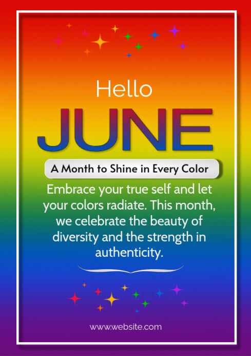 Red Joyful Hello June A4 template