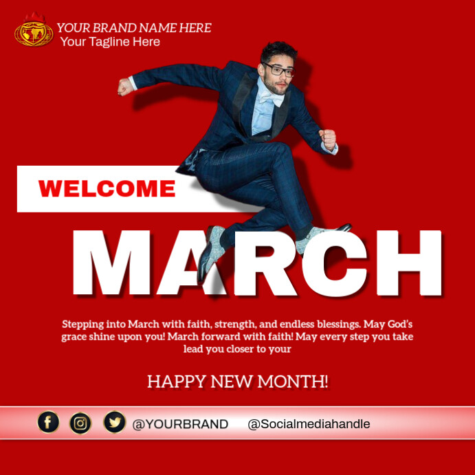 Copy of Red Joyful Hello March Instagram Post | PosterMyWall