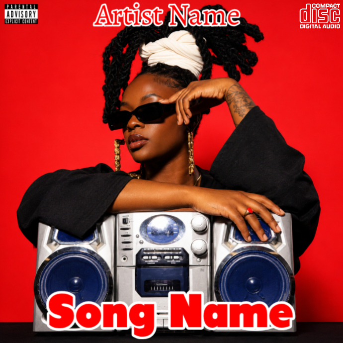 Plantilla de Red Joyful Hip Hop Album Cover Album Cover | PosterMyWall