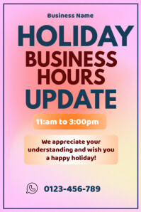 STORE HOURS UPDATE Template | PosterMyWall