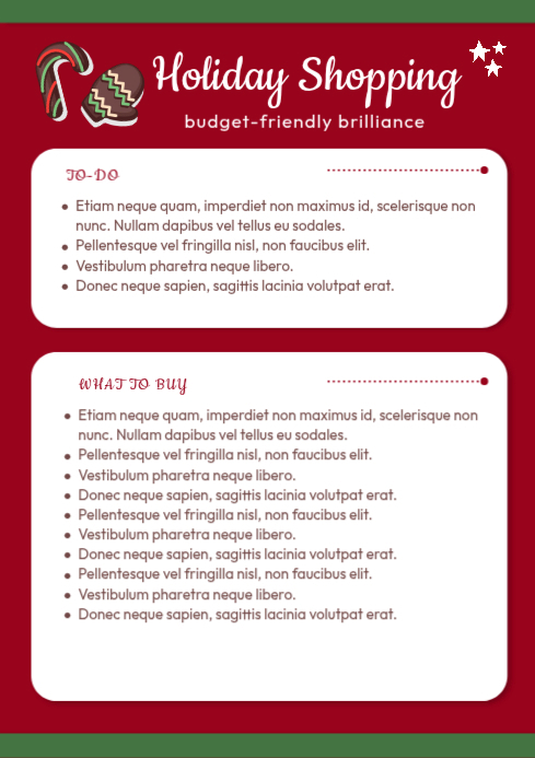 Red Joyful Holiday Shopping A1 template