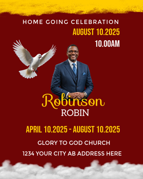 Red Joyful Home Going Celebration  Instagram Portrait template
