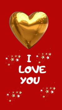 Red Joyful I Love You  Instagram Story template