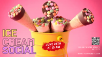 Red Joyful Ice Cream Social Event Twitter Post template