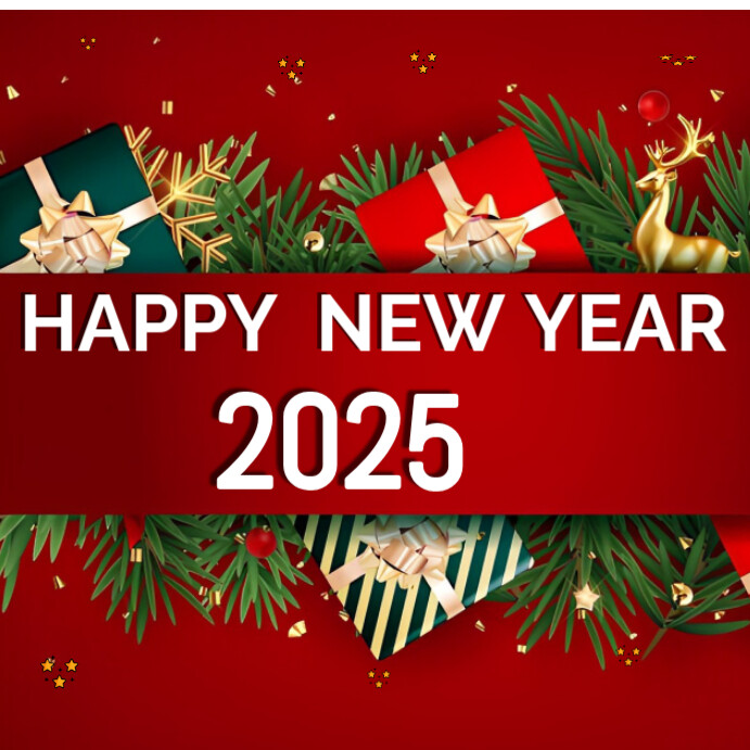 Red Joyful Instagram Post Happy New Year template | PosterMyWall