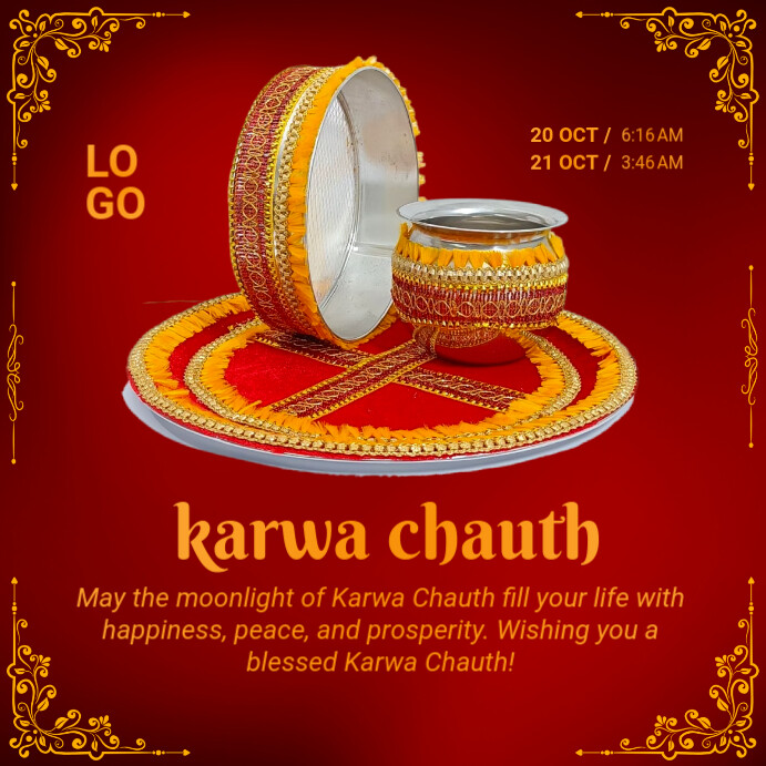 Red Joyful Karwa Chauth Instagram Post template