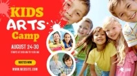 Red Joyful Kids Art Camp  Digital Display (16:9) template