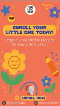 Red Joyful Kids Registration Flyer Instagram Reel template