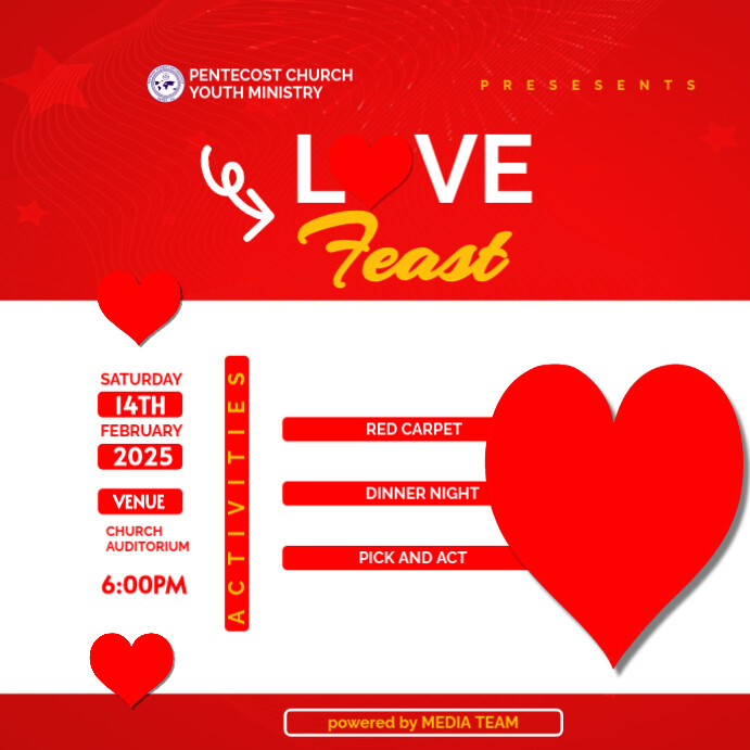 Red Joyful Love  Instagram Post template