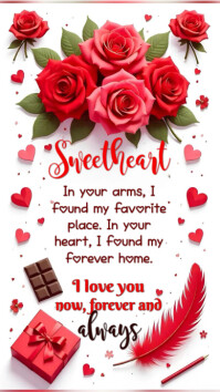 Red Joyful Love Letter  Instagram Story template