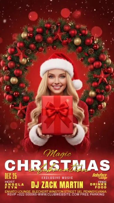 Red Joyful Magic Christmas Party Instagram Story Template | PosterMyWall