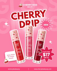 Red Lip Gloss Launch Instagram Portrait Template - Page 1