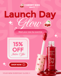 Red Lip Gloss Launch Instagram Portrait Template - Page 3