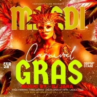 Red Joyful Mardi Gras Carnival Instagram Post template