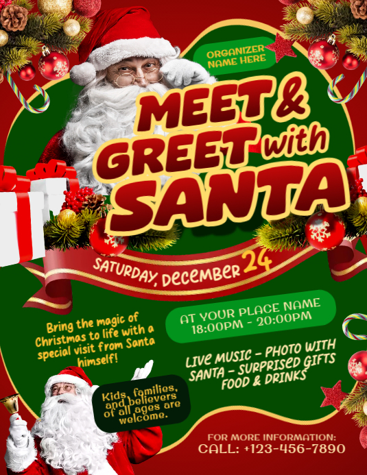 Santa Meet And Greet Event Template | PosterMyWall