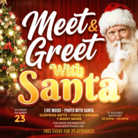 Red Joyful Meet And Greet With Santa Instagram Post Instagram Post template