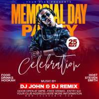 Red Joyful Memorial Day Party Instagram Post template