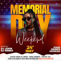 Red Joyful Memorial Day Weekend Party Instagram Post template