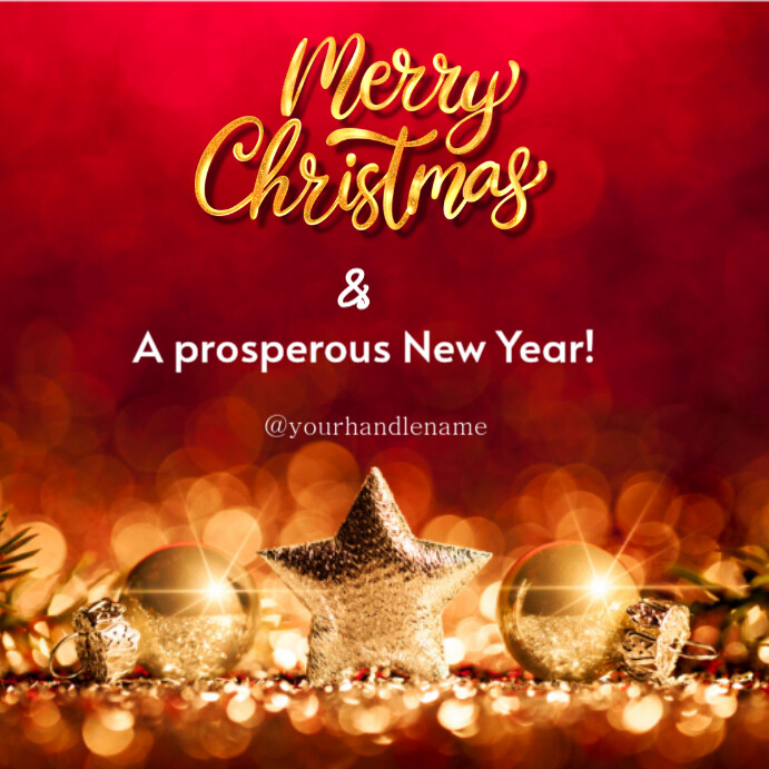 Red Joyful Merry Christmas And A Prosperous New Year Design Instagram ...