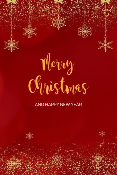 Copy of Red Joyful Merry Christmas And Happy New Year Poster | PosterMyWall