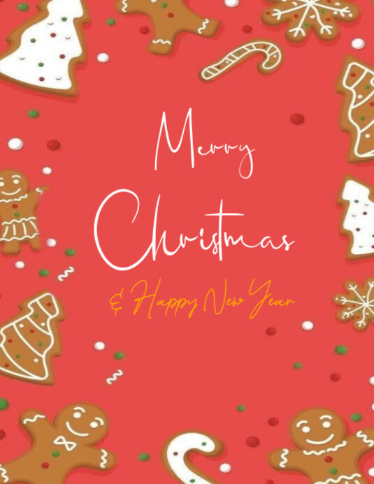 Copy of Red Joyful Merry Christmas And Happy New Year Flyer (us Letter ...