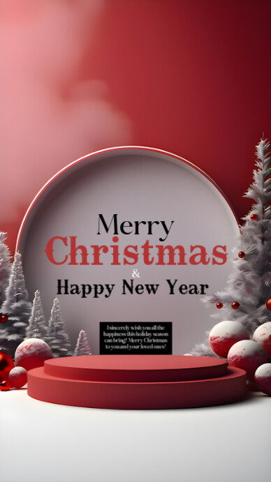 Red Joyful Merry Christmas And Happy New Year Instagram Story Template ...