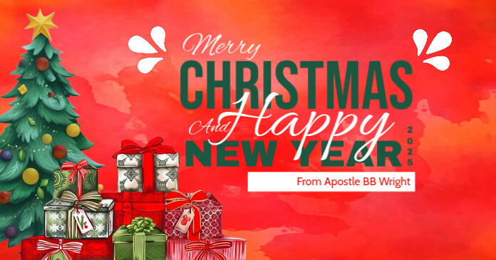 Copy of Red Joyful Merry Christmas And Happy New Year Facebook Shared ...