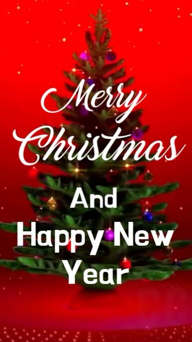 Red Joyful Merry Christmas And Happy New Year Instagram Story Template ...