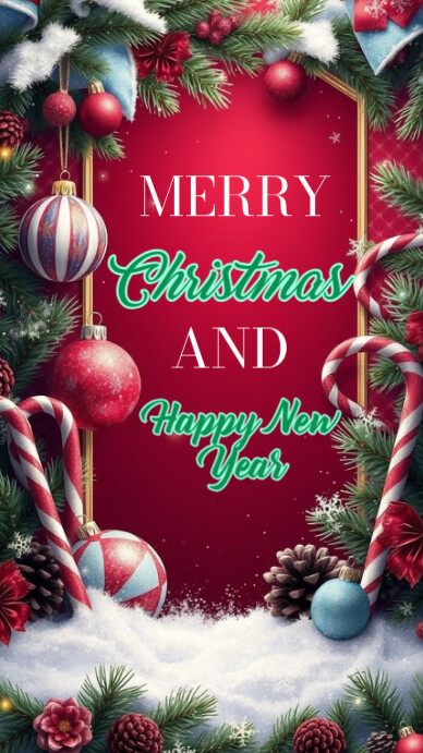 Copy of Red Joyful Merry Christmas And Happy New Year Instagram Story ...
