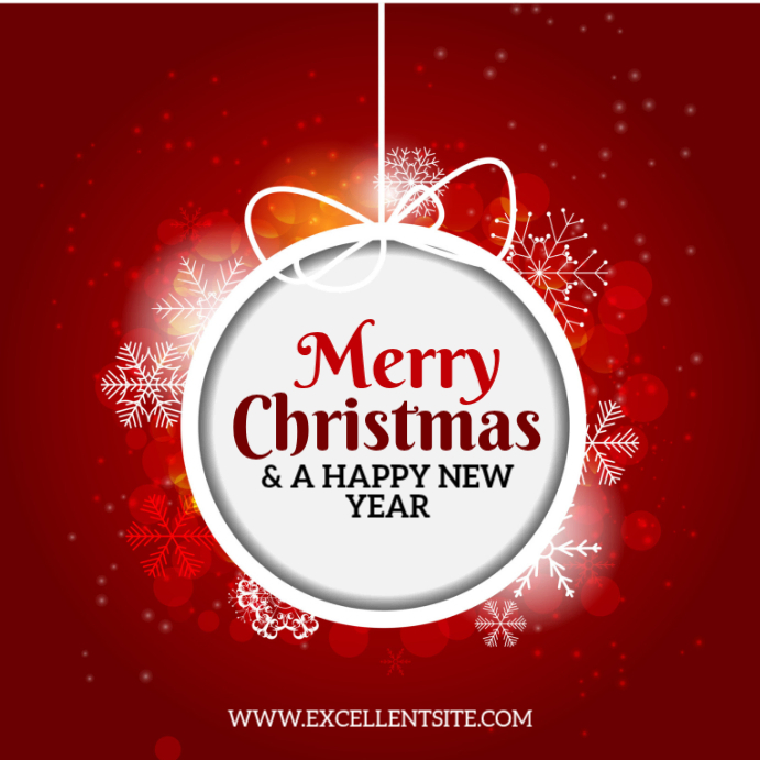 Red Joyful Merry Christmas And New Year Instagram Post Template ...