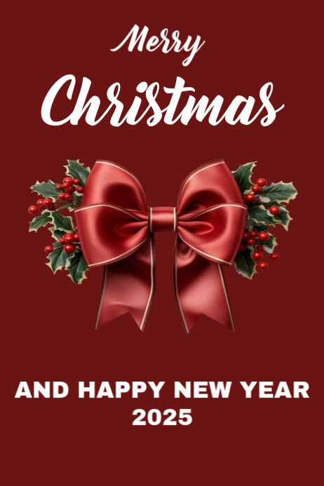 Red Joyful Merry Christmas And New Year Templates Online Greeting Cards ...
