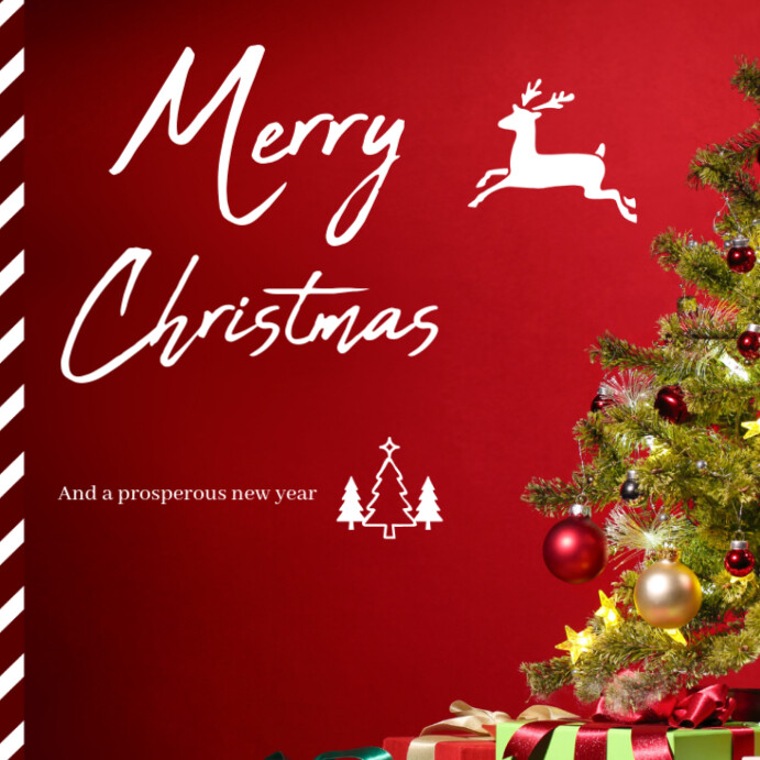 Red Joyful Merry Christmas Instagram Post Template | PosterMyWall