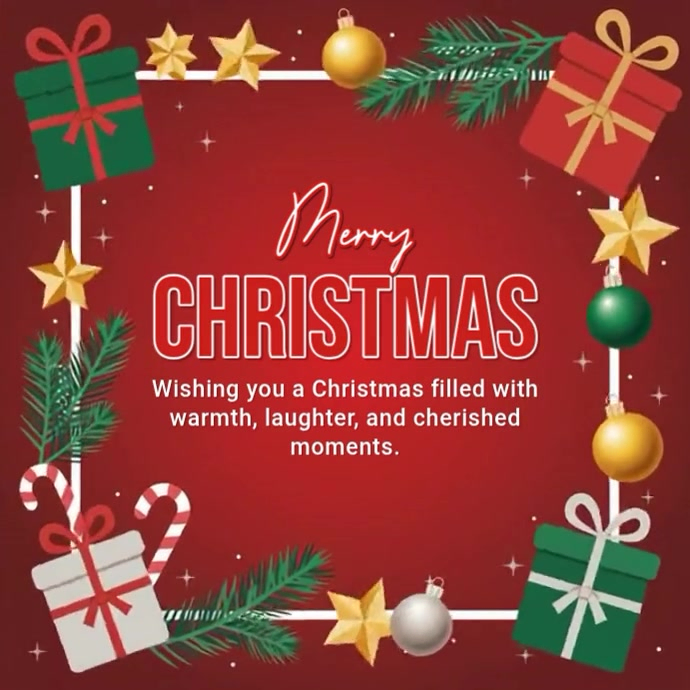 Red Joyful Merry Christmas Instagram Post Template | PosterMyWall