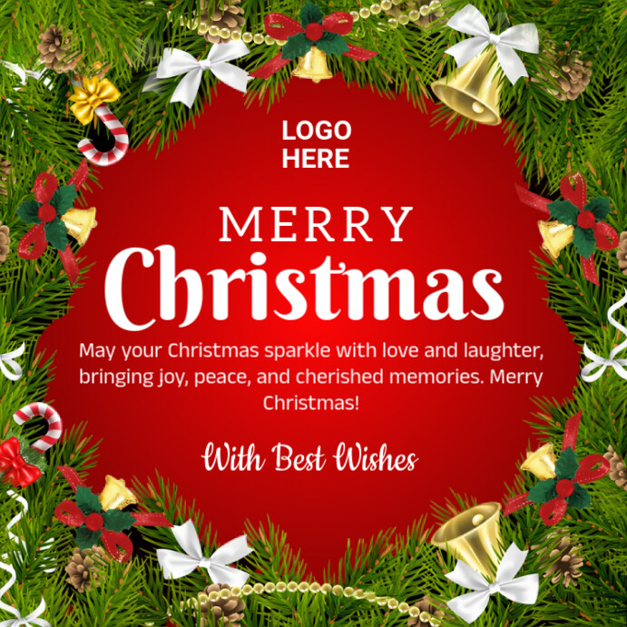 Red Joyful Merry Christmas Instagram Post Template | PosterMyWall
