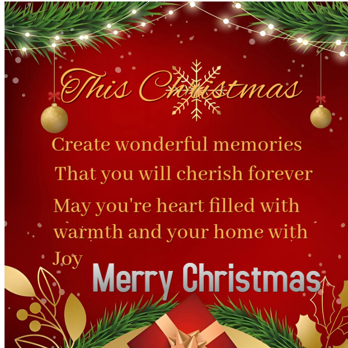 Red Joyful Merry Christmas Instagram Post Template | PosterMyWall