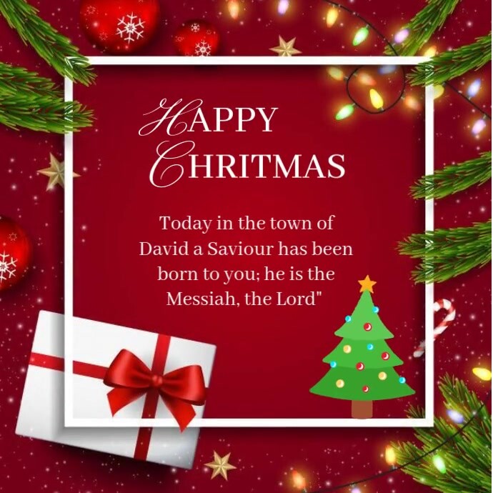 Copy of Red Joyful Merry Christmas Instagram Post | PosterMyWall
