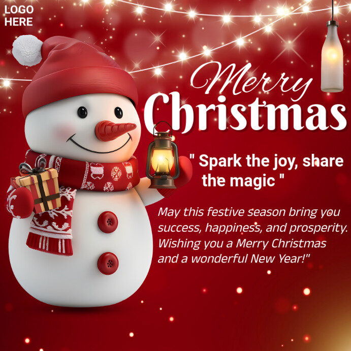 Copy of Red Joyful Merry Christmas Instagram Post | PosterMyWall