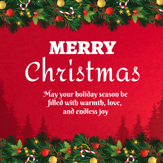 Red Joyful Merry Christmas Instagram Post Template | PosterMyWall
