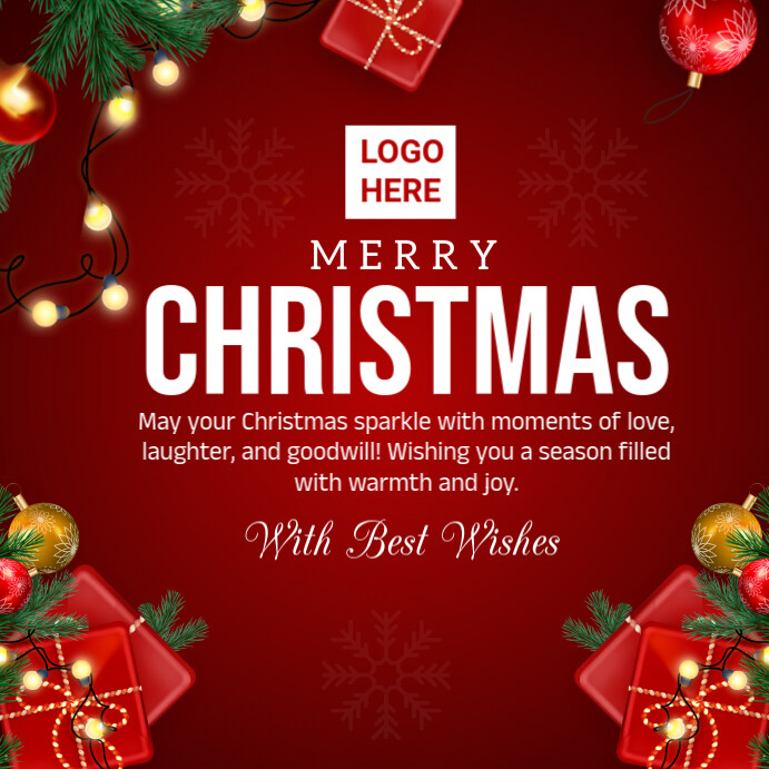 Modèle Red Joyful Merry Christmas Instagram Post | PosterMyWall