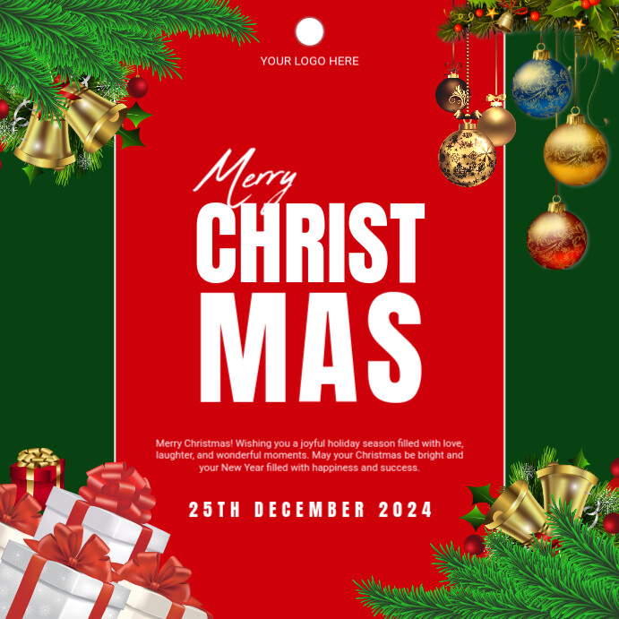 Copy of Red Joyful Merry Christmas Instagram Post | PosterMyWall