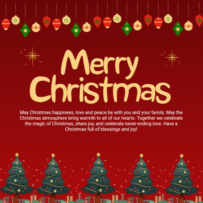 Red Joyful Merry Christmas Instagram Post Templat | PosterMyWall