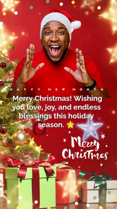Plantilla de Red Joyful Merry Christmas Instagram Reel | PosterMyWall