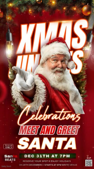 Red Joyful Merry Christmas Instagram Story Template | PosterMyWall