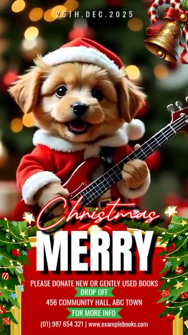 Red Joyful Merry Christmas Party Instagram Story Template | PosterMyWall