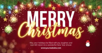 Red Joyful Merry Christmas Poster Templates Facebook Shared Image