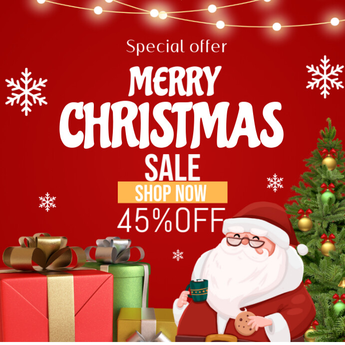 Copy of Red Joyful Merry Christmas Sale Instagram Post | PosterMyWall